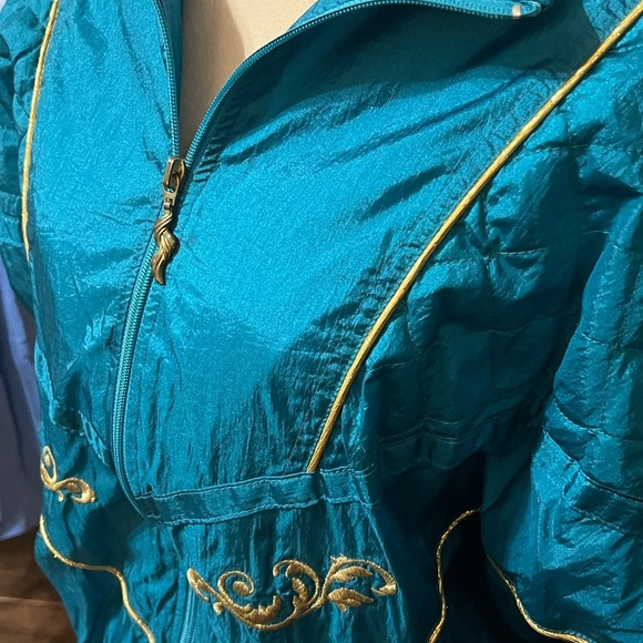 Vintage Bold Spirit Turquoise Windbreaker Jacket Size Large - Picture 5 of 5